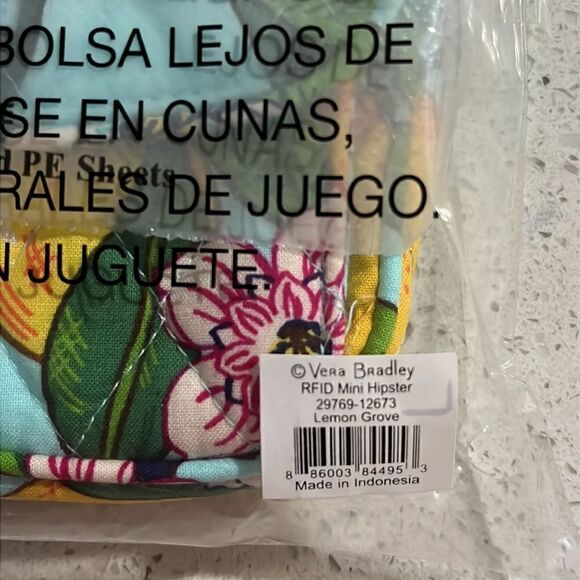 Vera Bradley RFID Little Hipster /Crossbody Quilted Cotton Lemon Grove - Picture 4 of 10